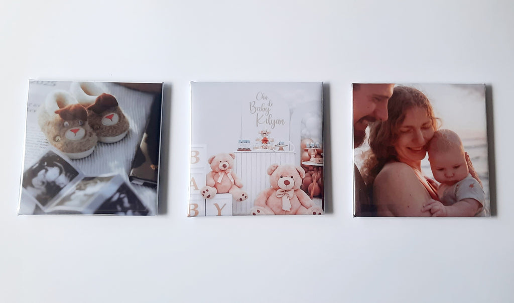 Three pack of custom photo magnets